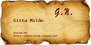 Gitta Milán névjegykártya